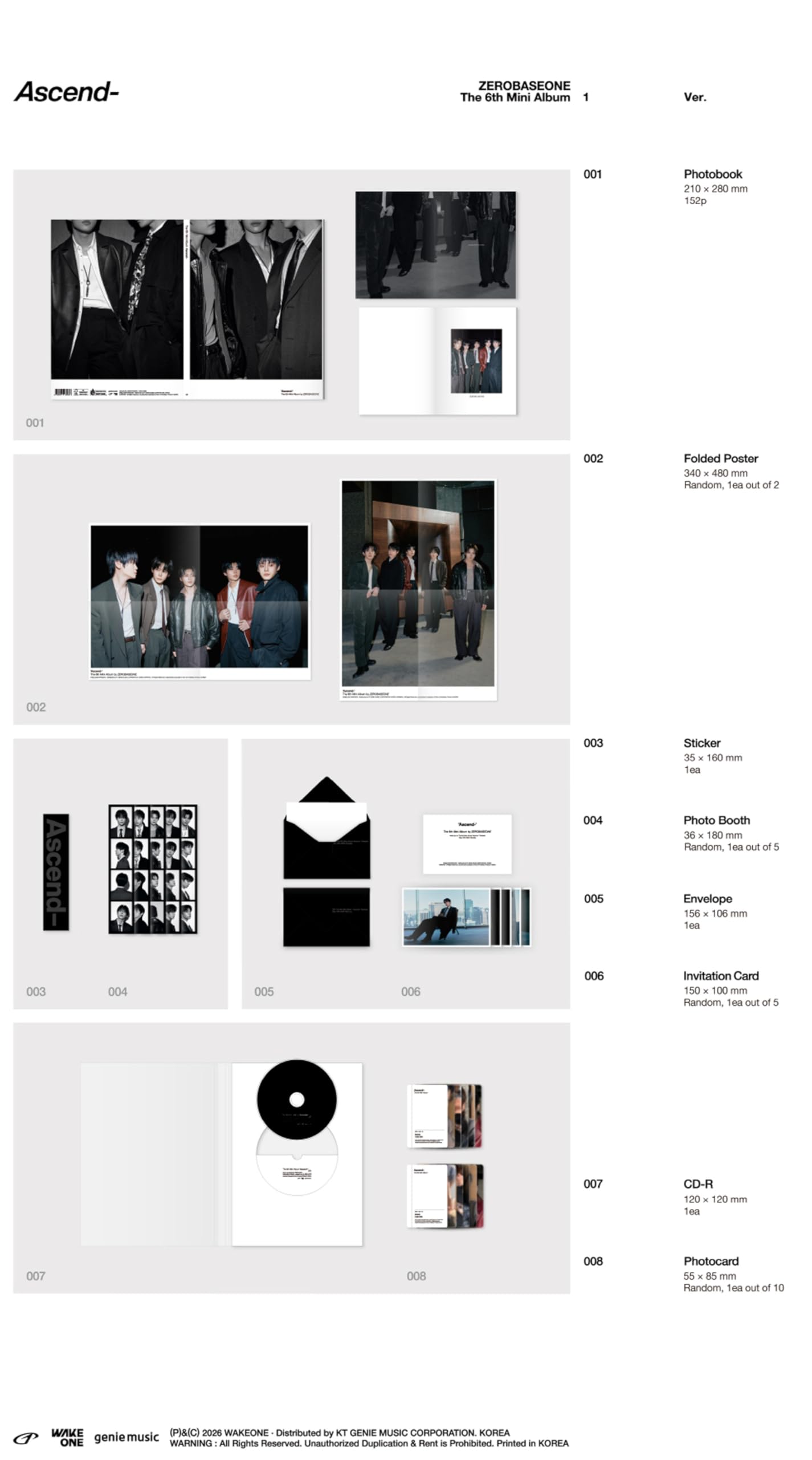Amazon.com: ZEROBASEONE Ascend- 6th Mini Album (Photobook - 1 Ver